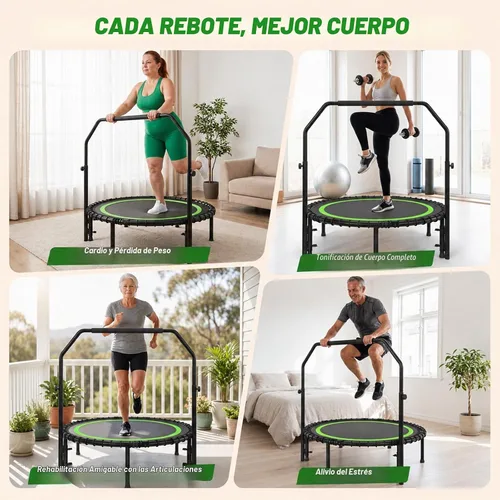 Vista 6 de ACWARM HOME Mini trampolín rebote de 40 pulgadas para adultos, carga de 440
