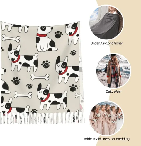Vista 6 de Bufanda para mujer, chales de Pashmina para invierno, cálida, suave, con sensación de cachemira, regalos