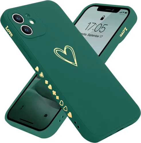 Vista 21 de Teageo Funda compatible con iPhone 12 Pro Max de 6.7 pulgadas para mujeres y niñas, bonito corazón de lujo