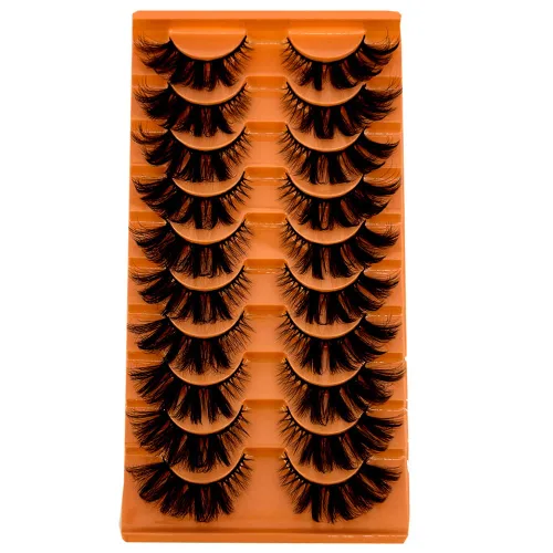 Vista 26 de Nuevas 10 Pares de Pestañas de Visón 3D Pestañas Postizas Hechas a Mano Pestañas Largas Esponjosas y Voluminosas Naturales Herramientas