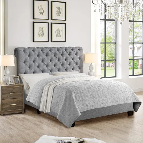 Vista 13 de Rosevera Rosina - Base de cama con cabecera ajustable, con cabecera ajustable, con cabecera enrollable de 32 pulgadas, fácil montaje, tamaño King