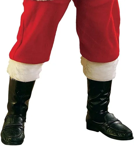 Vista 3 de Rubie's Traje de Papá Noel de franela rojo brillante con guantes, Multi