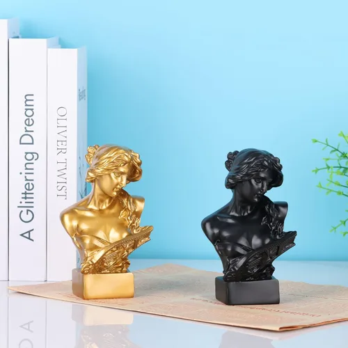 Vista 6 de LCCCK - Estatua de Afrodita dorada de 15 cm de altura, busto de mitología griega de resina, para decoración de habitación coqueta, decoración