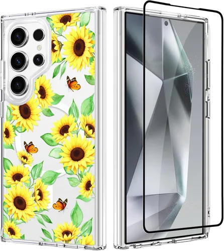 Vista 11 de OOK Funda para iPhone 17 Pro compatible con Magsafe, con protector de pantalla, elegante lazo estético, delgado, transparente, magnético, a prueba
