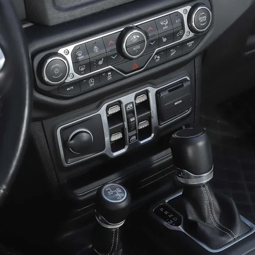 Vista 7 de RT-TCZ Cubierta de interruptor de ventana de consola central, accesorios interiores compatibles con Jeep Wrangler JL JLU y Gladiator JT 2018-2024