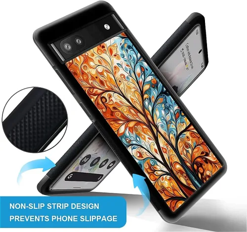 Vista 1319 de Compatible con Google Pixel 4A 5G Mobile Case Creative Acrylic Panel trasero Silicona Protección Grip especialmente diseñado para Google Pixel 4A 5G