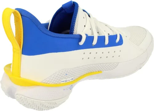 Vista 3 de Under Armour Curry 7 - Tenis de baloncesto para niños preescolares 3022114-100, BlancoNegroRojo