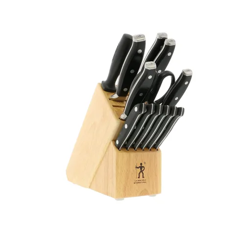 Vista 13 de HENCKELS Forged Premio - Juego de 13 cuchillos de chef, cuchillo de pelar, cuchillo utilitario, marrón claro, acero inoxidable