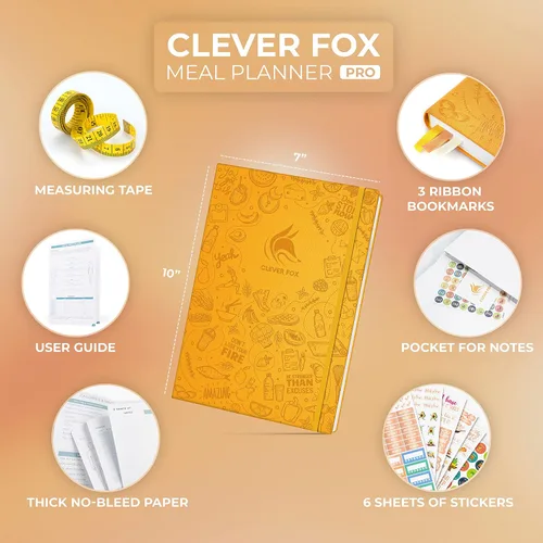 Vista 2 de Clever Fox Planificador de comidas PRO - Diario semanal de preparación de comidas con lista de comestibles y rastreador de pérdida de peso - Libro