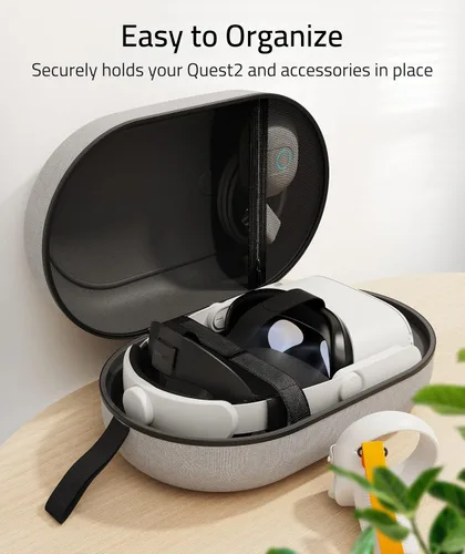Vista 3 de Syntech Large Hard Carrying Case Compatible with OculusMeta Quest 2Meta Quest Pro Accessories VR Headset with Elite Strap Touch Controllers and