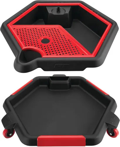 Vista 4 de Performance Tool W4074 Bandeja de drenaje y caché de herramientas 2 en 1 - Recoge convenientemente aceite y organiza herramientas para reparaciones
