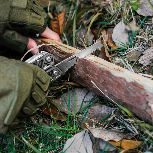 Vista 9 de MOSSY OAK Multiherramienta, cuchillo de bolsillo de acero inoxidable 21 en 1 con funda de destornillador, alicates autobloqueantes con funda