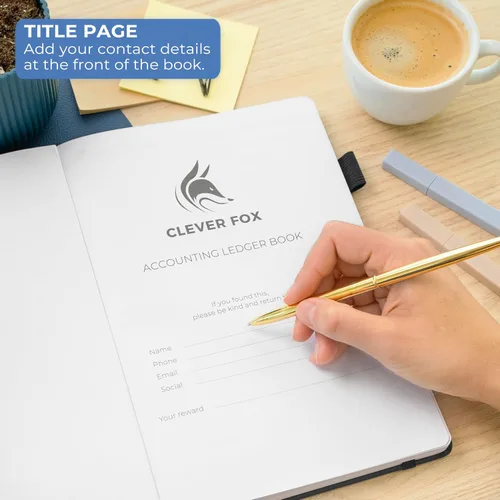 Vista 5 de Clever Fox Libro de contabilidad - Libro de contabilidad para pequeñas empresas y uso personal - Libro de cuentas columnar para rastrear dinero