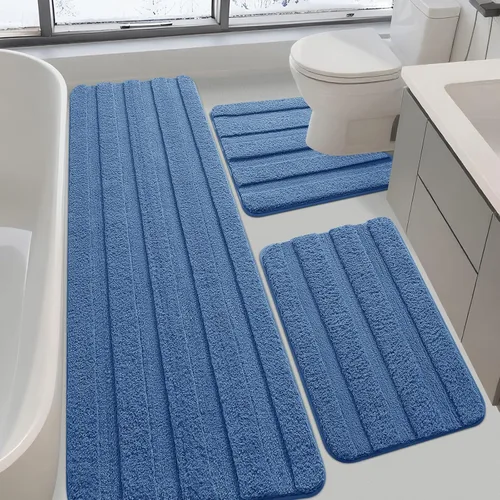 Vista 47 de IM HOME Tapetes de baño, felpa ultra suave, de microfibra esponjosa, absorbente, parte trasera antideslizante, lavable a máquina, tapetes para suelo