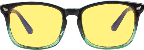 Vista 2 de Blue Light Blocking Computer Glasses for Women and Men Negro / Verde