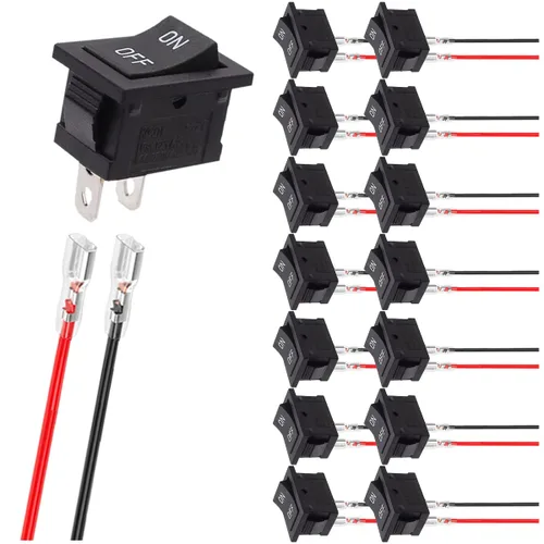 Vista 13 de 12 piezas de interruptor de botón de presión mini redondo negro de 12 mm con bloqueo automático AC 250 V 1.5 A 125 V 3 A encendido/apagado 2 pines
