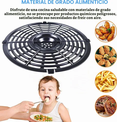 Vista 4 de Bandeja de repuesto para freidora de aire, bandeja de repuesto para freidora de aire de 8.7 pulgadas, 5 cuartos de galón, accesorios de repuestos