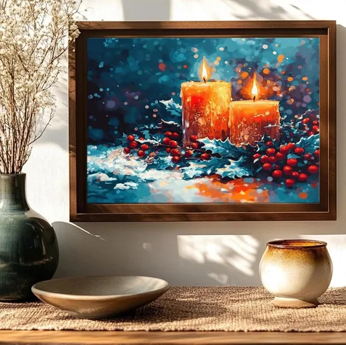 Vista 9 de JATOK 3 paquetes de pintura por números para adultos, paisaje sobre lienzo enrollado de colores con 3 juegos de pigmentos, pintura acrílica fácil