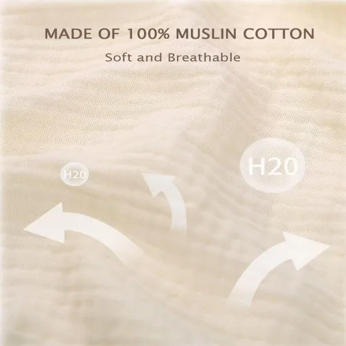Vista 2 de Funda de lactancia 100% de muselina – Cubierta suave y transpirable para lactancia materna con cuello de arco y correa ajustable para el cuello