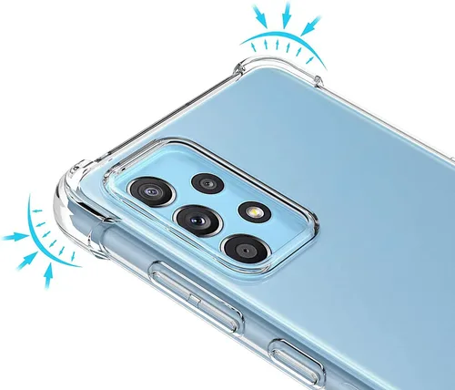 Vista 4 de Funda para Samsung Galaxy A52 5G, funda protectora de TPU suave y delgada con parachoques de esquina, funda delgada y duradera para teléfono