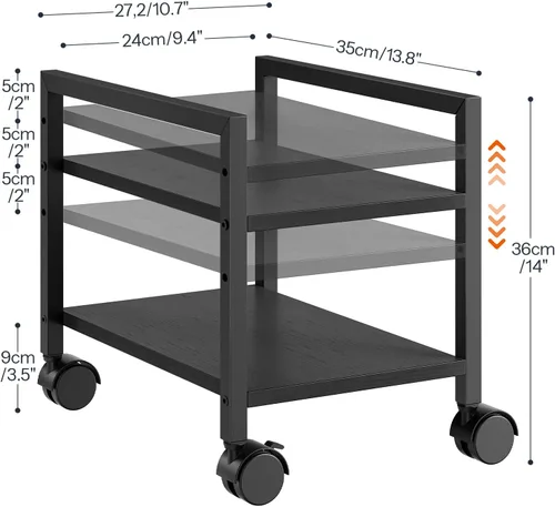 Vista 4 de HOOBRO Soporte para PC, soporte de torre de PC de 2 niveles que se adapta a la mayoría de torres de computadora, soporte de CPU para piso, altura