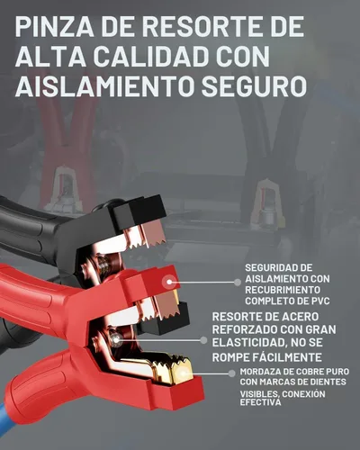 Vista 2 de Powrun Cables de puente P025 para batería de automóvil de 12/24 V, cables de refuerzo de servicio pesado de 1000 A con bolsa de transporte, kit