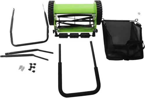 Vista 6 de Futchoy Cortacésped manual de 12 pulgadas con bolsa de colección de 23 litros, 5 cuchillas