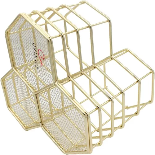 Vista 3 de XIAOYU Portalápices, soporte decorativo de metal para bolígrafos, organizador de almacenamiento de artículos de escritorio para el hogar, la escuela