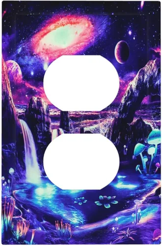 Vista 67 de Arte Moderno Abstracto de Lujo Turquesa Oscuro Verde Azulado Azul Gris Patrón Texturizado de Mármol 1 Gang Interruptor de Luz de Palanca Simple