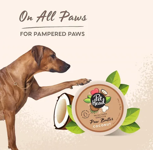 Vista 5 de Pet Head En todas las patas Mantequilla de coco para patas Suaviza y nutre para patas y narices suaves sin grietas Bálsamo hidratante para patas