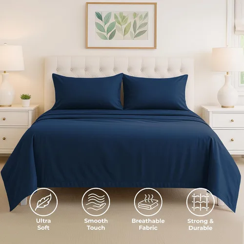 Vista 75 de Pure Bedding Juego de Sábanas Twin - Sábanas de Cama de Microfibra Ultra-Suave 1800 - Doble Cepillado - Bolsillos Profundos - Ajuste Fácil - Extra