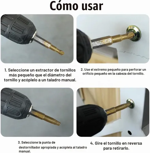 Vista 5 de Juego de extractor de tornillos dañados: kit de extractor de pernos rotos de titanio de 22 piezas - Kit extractor de tornillos pelados fácil