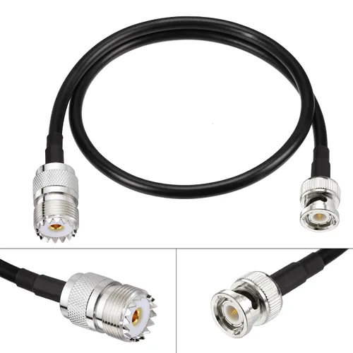 Vista 5 de Eightwood Adaptador de antena UHF hembra SO239 a macho BNC Cable puente RG58 de 1,6 pies para radio CB portátil, radio aficionado, radio ham