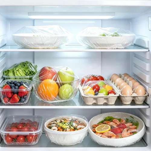 Vista 2 de Cubiertas elásticas desechables para alimentos, envoltura elástica