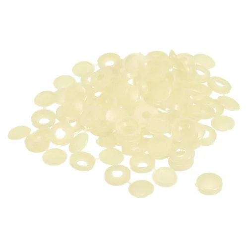 Vista 12 de uxcell 100 tapas de rosca con bisagras de 0.118 pulgadas (0.118 in), cubiertas de plástico para tornillos plegables para arandela, cubierta