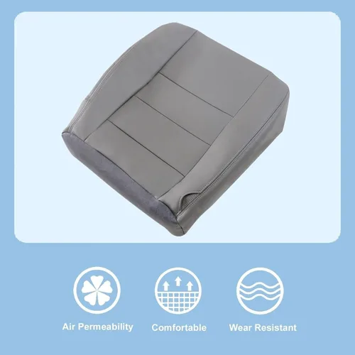 Vista 6 de FZJDSD Funda de asiento de cuero de repuesto para parte inferior del lado del conductor, color gris, compatible con Ford F250 F350 F450 F550 Lariat