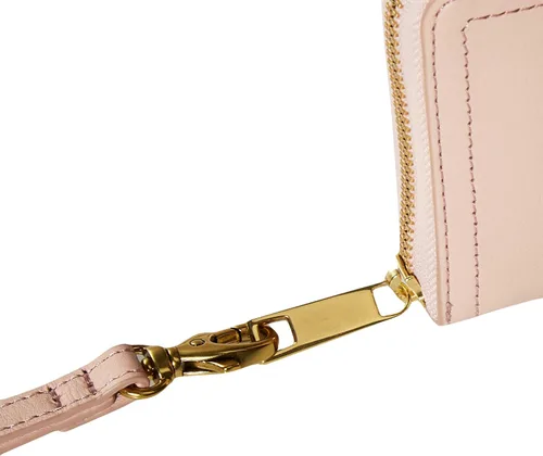 Vista 4 de Fossil Logan RFID - Cartera de piel con cierre para mujer con correa de muñeca