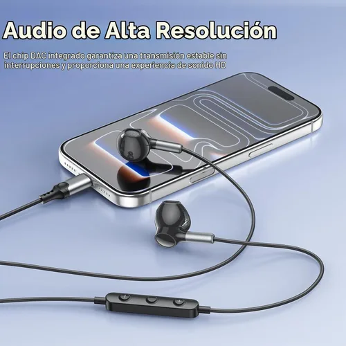 Vista 8 de Auriculares USB C Tipo C Auriculares para Samsung Galaxy S26 S25 S23 A17 Negro