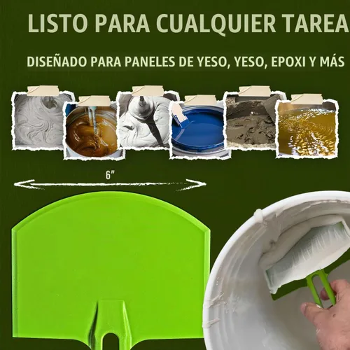 Vista 6 de Buddy Tools - Cuchara curvada para cubos de 5 galones, raspador de cubo de nailon para barro de paneles de yeso, pintura, resina epoxi, raspa cubos