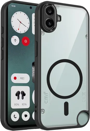 Vista 605 de Funda magnética transparente compatible con Xiaomi 17T, color negro 2 en 1 PC + TPU cubierta de teléfono a prueba de golpes, carcasa protectora