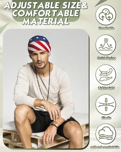 Vista 3 de 15 piezas Do Rag Skull Cap Enfriamiento Casco Liner Sudor Absorbe la Cabeza Envolturas Bandana Beanie Bicicleta Casco Liner para Hombres Mujeres