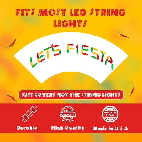 Vista 7 de LET'S FIESTA Cubiertas de luz de chile – 50 cubiertas de luz de chile de vinilo para cadena de luces LED – Cadena de luces multicolor