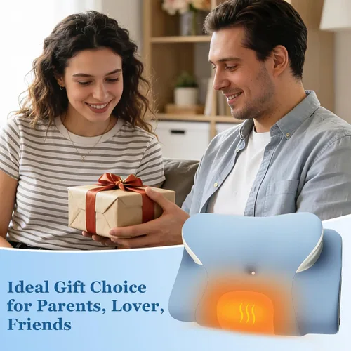 Vista 7 de Almohada cervical térmica para aliviar el dolor de cuello, almohada ergonómica para dormir de lado, almohadas ortopédicas de espuma viscoelástica