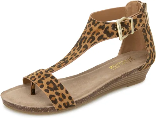 Vista 10 de Kenneth Cole REACTION Great Gal - Sandalia de cuña con correa en T para mujer