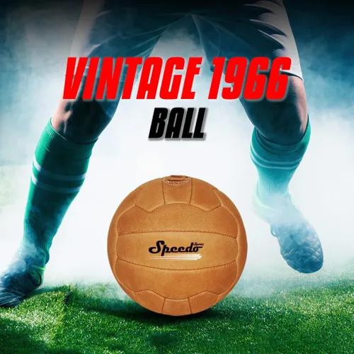 Vista 4 de Balón de fútbol vintage de cuero antiguo, tamaño 5