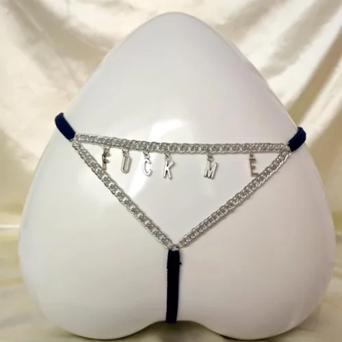 Vista 3 de Tanga de cadena de cintura sexy personalizada para mujer, joyería de letras con nombre personalizado, tanga de cadena plateada, regalo para ella