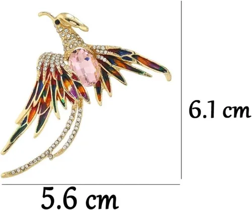 Vista 2 de Broches retro para pájaros, exquisito y elegante broche de pájaro con diamantes de imitación, regalo de joyería para mujeres, niñas y mujeres