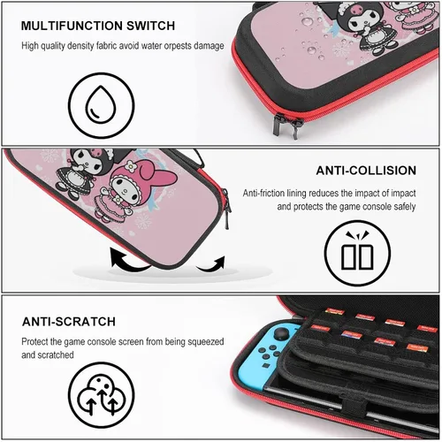 Vista 3 de IFMAXCOX Ku-romi - Funda de transporte para Nintendo Switch Game Protector Case para estudiantes