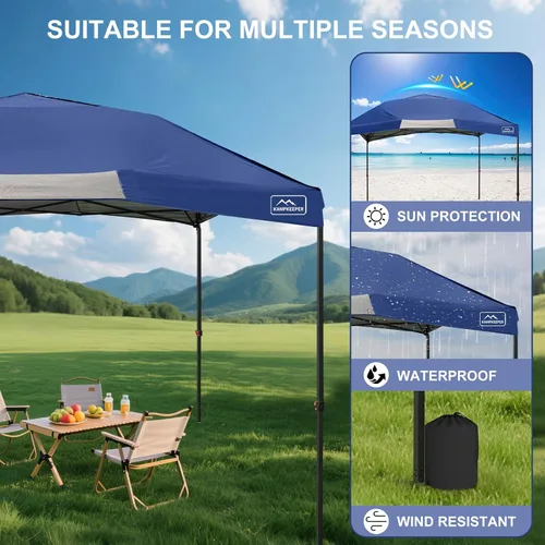 Vista 4 de KAMPKEEPER Tienda de campaña desplegable de 12 x 12 pies, toldo resistente para exteriores, para eventos, campamento, fiestas, cenador poligonal