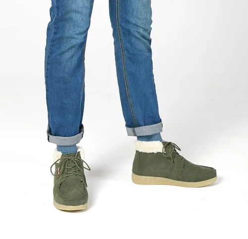 Vista 6 de TRULAND Botas de invierno para mujer Botas de tobillo con forro de piel de gamuza resistentes al agua